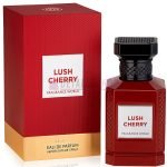 Perfume árabe Lush Cherry de Fragrance World en Murcia, fragancia exclusiva inspirada en Dubái con aroma a cereza intensa, ideal para amantes de perfumes de lujo.