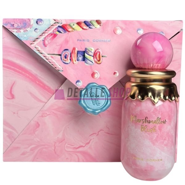 Perfumería árabe Marshmallow Blush Paris Corner, perfume gourmand dulce con fresa y nubes, disponible en Lorca, Murcia y comprar online desde Dubai mayoristas mujer.