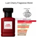 Perfume árabe Lush Cherry de Fragrance World en Madrid, fragancia sofisticada con aroma a cereza intensa, perfume de inspiración Dubái para hombres y mujeres.