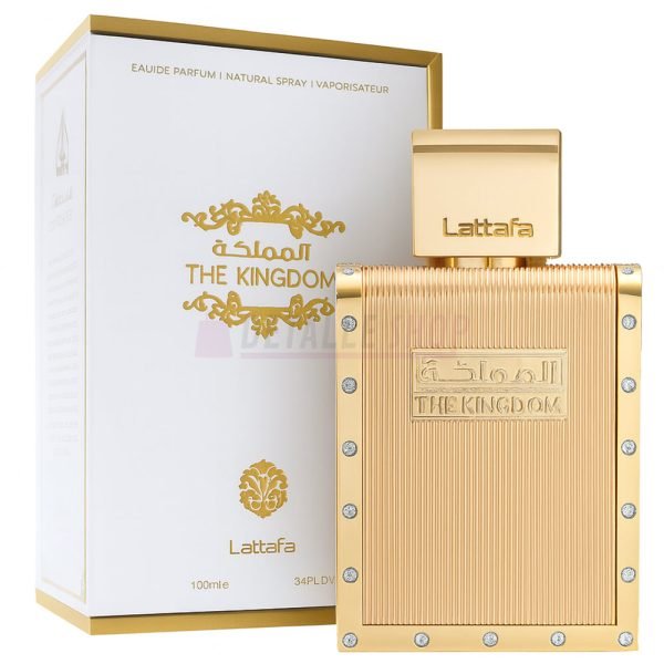 Perfume árabe para hombre THE KINGDOM de Lattafa, aroma elegante y duradero.