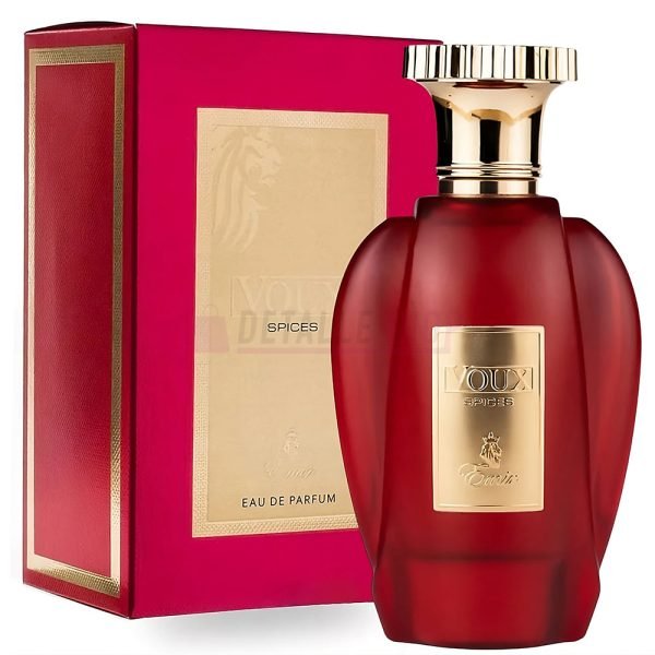 Perfume árabe Voux Spices de Paris Corner con su elegante caja de presentación