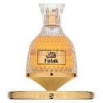 Detalle de la botella del perfume Falak de Nusuk aroma dulce y femenino