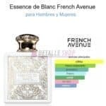 Botella de perfume Essence de Blanc, fragancia cítrica y especiada para hombre y mujer