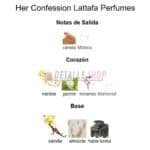Imagen de producto del perfume Lattafa Her Confession, aroma duradero y sofisticado para mujer.