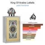 Lattafa King of Arabia perfume oriental para hombre sofisticado y elegante notas