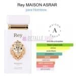 Fragancia de lujo Rey Maison Asrar unisex con ámbar cálido y vainilla elegante