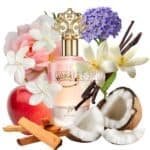 Notas olfativas del perfume Nuha de Khadlaj con coco, vainilla y acordes atalcados