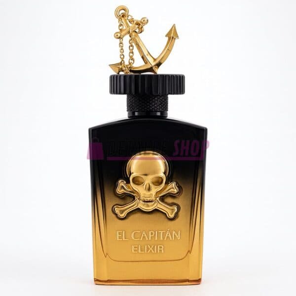 Botella de El Capitan Elixir Gulf Orchid con notas de ron, ámbar y vainilla, aroma intenso.