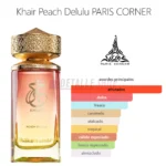 Botella del perfume árabe Khair Peach Delulu de Paris Corner original