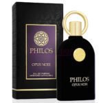 Perfume árabe unisex Philos Opus Noir de Maison Alhambra fragancia amaderada elegante