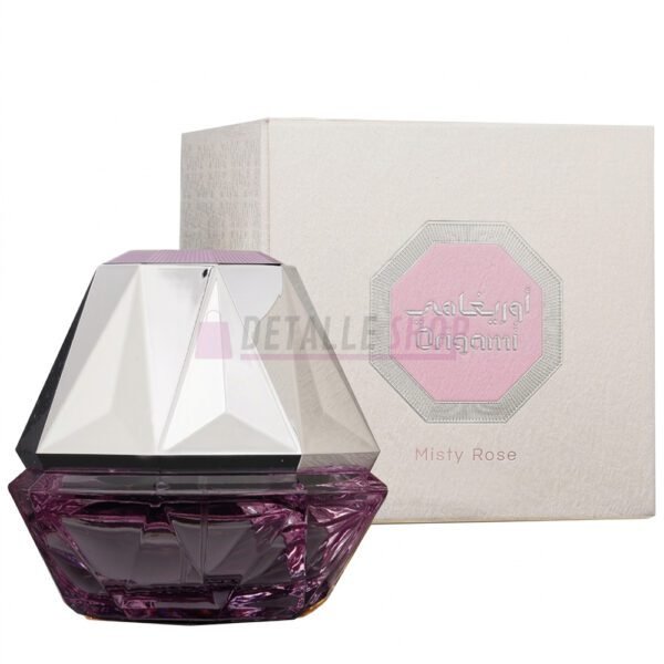 Bote del perfume Origami Misty Rose de Athoor Al Alam con su caja original elegante