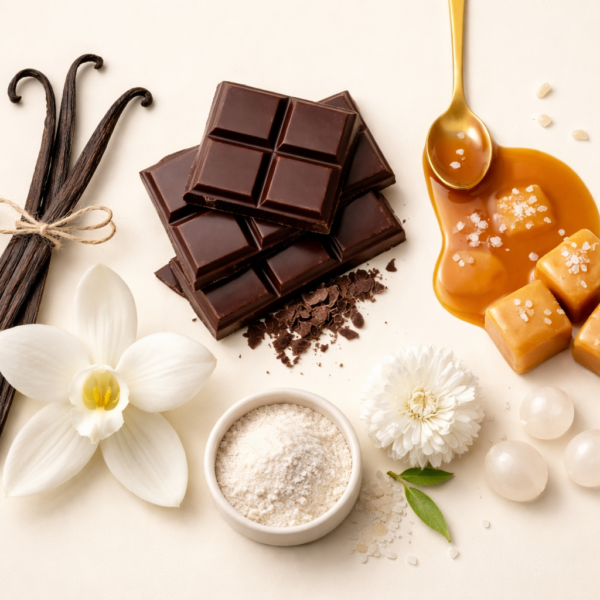 perfumes arabes dulces gourmand con chocolate caramelo vainilla cafe almizcle coco