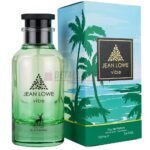 caja y frasco de 100ml del perfume árabe unisex Jean Lowe Vibe de Maison Alhambra.