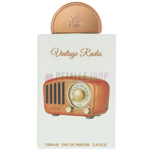 Botella de perfume Lattafa Vintage Radio de 100ml fragancia árabe afrutada amaderada