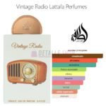 Set de regalo Lattafa Vintage Radio con perfume, minitalla y desodorante unisex.