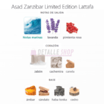 Notas olfativas y composicion de ingredientes de Asad Zanzibar limited edition Lattafa