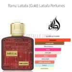 perfume arabe ramz lattafa gold unisex frasco rojo