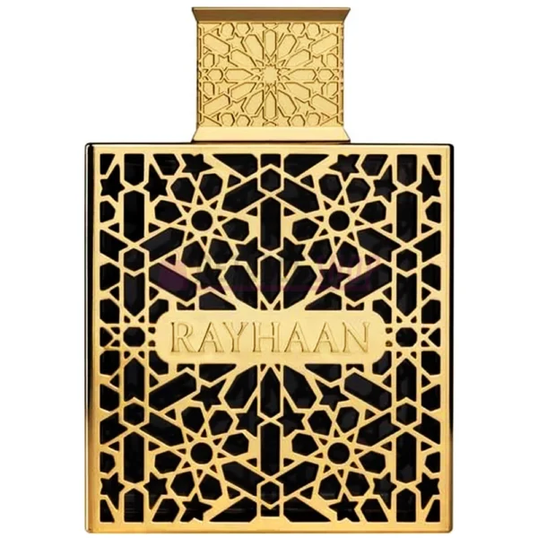 Botella y diseño del perfume Rayhaan Elixir
