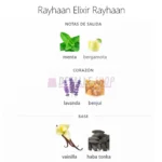 Pirámide olfativa y notas de composición de Rayhaan Elixir