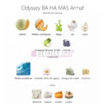 Representación visual del aroma y estela del perfume Odyssey Ba Ha Mas de Armaf