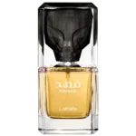 Frasco de Lattafa Fahad Eau de Parfum para hombre en fondo blanco