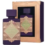 Caja y frasco del perfume unisex Bade e Al Oud Amethyst Fusion de Lattafa