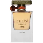 Frasco del perfume Atlas Canyon Lattafa sobre fondo blanco
