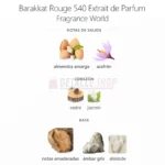 Notas son azafrán y almendra de Barakkat Rouge 540 Extrait